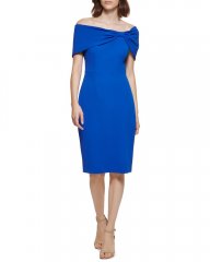 Vince Camuto Bow-Neckline Sheath Cobalt ID-RJIT3138