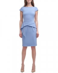 Vince Camuto Cap-Sleeve Peplum Dress (Petite) Blue ID-EIVF2579