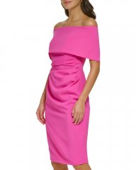 Vince Camuto Off-The-Shoulder Sheath Fuchsia ID-ZQQN6452