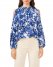 Vince Camuto Leaf-Print Cold-Shoulder Blouse Opulent Blue ID-SFRL4789