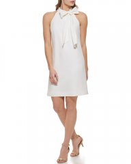 Vince Camuto Bow-Neck Dress (Petite) Off White ID-BNAA0680