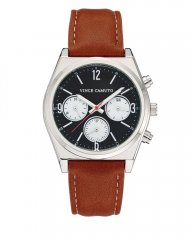 Vince Camuto Multifunction Faux Leather Band Watch Brown ID-ZDRL2682