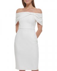 Vince Camuto Bow-Collar Sheath Ivory ID-IFMJ8663