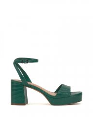 Vince Camuto Pendreya Platform Sandal Dark Green Snake Print ID-UXGY4593