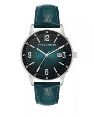Vince Camuto Sunray Dial Faux Leather Band Watch Jade ID-IZZY6302