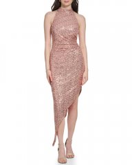 Vince Camuto Sequined Halter Dress Rose ID-FDJS8809