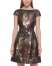 Vince Camuto Jacquard Bateau-Neck Fit-And-Flare Dress Wine ID-IWUU1923