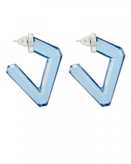 Vince Camuto Resin Geo Hoop Earrings Blue ID-OIEP5381