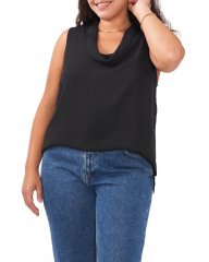 Vince Camuto Sleeveless Cowl-Neck Blouse (Plus Size) Rich Black ID-ZNPK4436