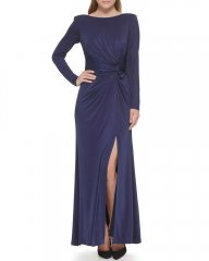 Vince Camuto Ruched Gown Navy ID-BLXD6328